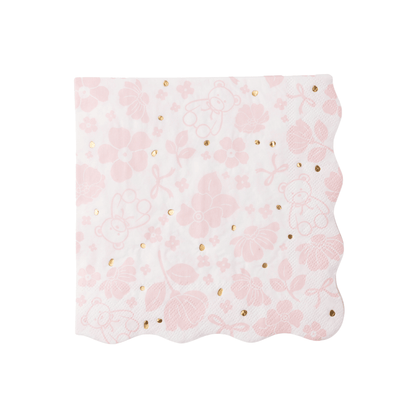 EMMA BEAR PINK LARGE NAPKINS - Bria Blair Creative