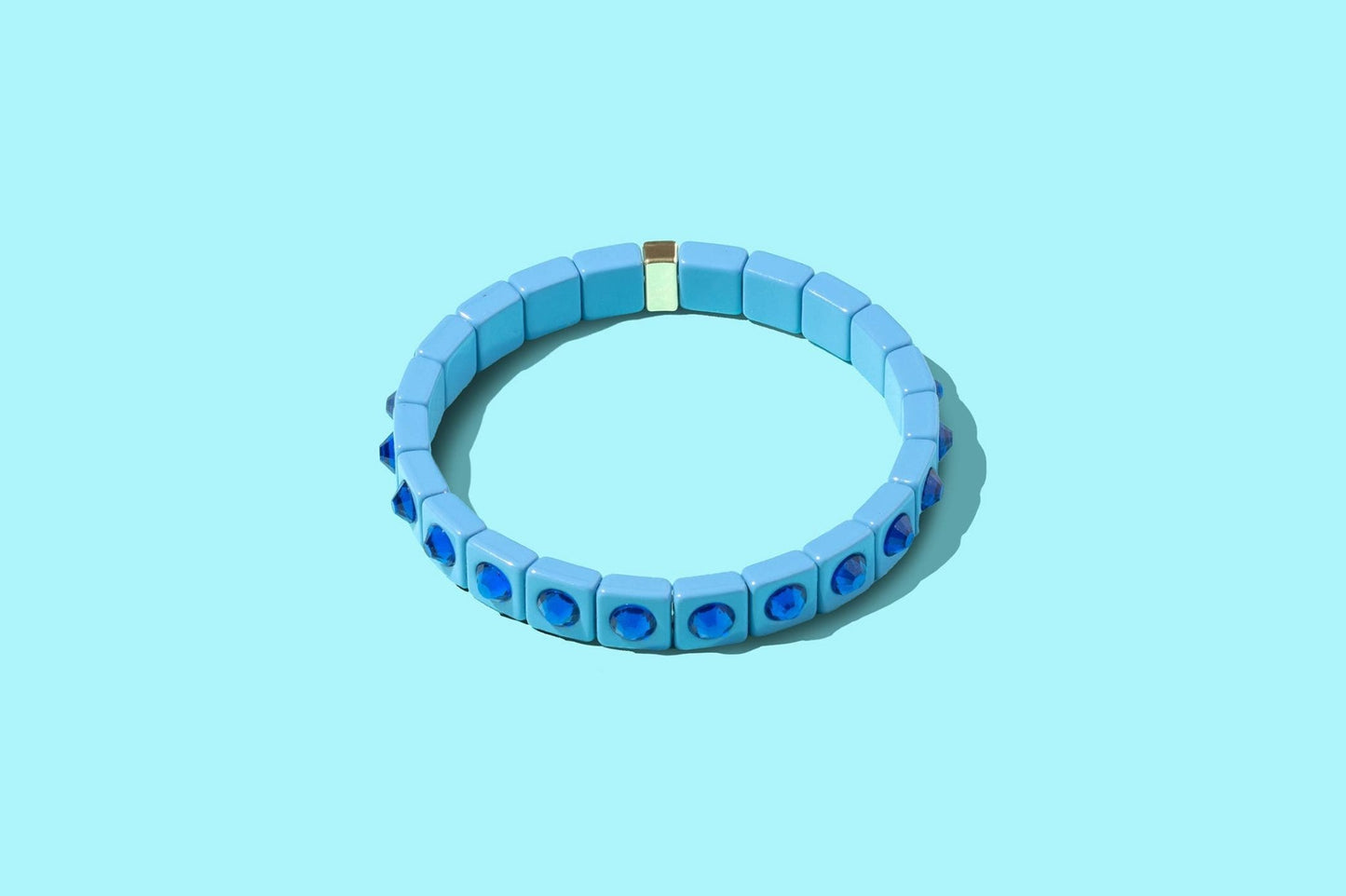 Enamel Stretch Bracelet - Small Circle Stones - Maeve: Multi - Colored - Bria Blair Creative