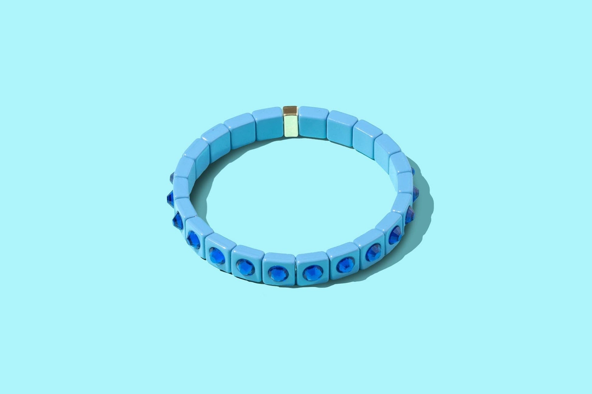 Enamel Stretch Bracelet - Small Circle Stones - Maeve: Multi - Colored - Bria Blair Creative