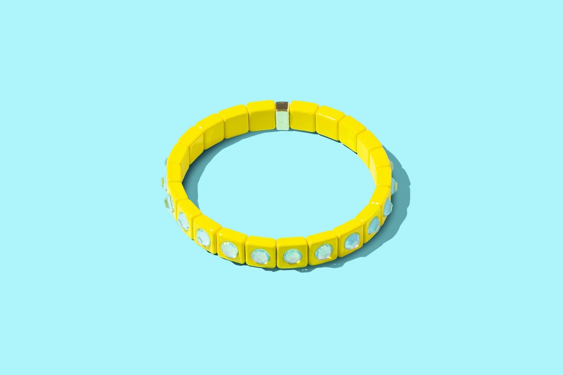 Enamel Stretch Bracelet - Small Circle Stones - Maeve: Multi - Colored - Bria Blair Creative
