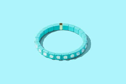 Enamel Stretch Bracelet - Small Circle Stones - Maeve: Multi - Colored - Bria Blair Creative