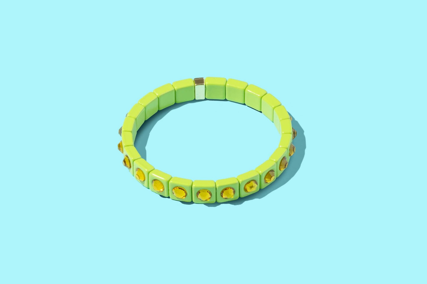 Enamel Stretch Bracelet - Small Circle Stones - Maeve: Multi - Colored - Bria Blair Creative