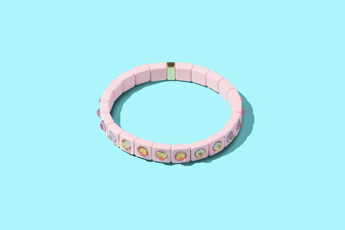 Enamel Stretch Bracelet - Small Circle Stones - Maeve: Multi - Colored - Bria Blair Creative