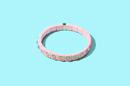 Enamel Stretch Bracelet - Small Circle Stones - Maeve: Multi - Colored - Bria Blair Creative