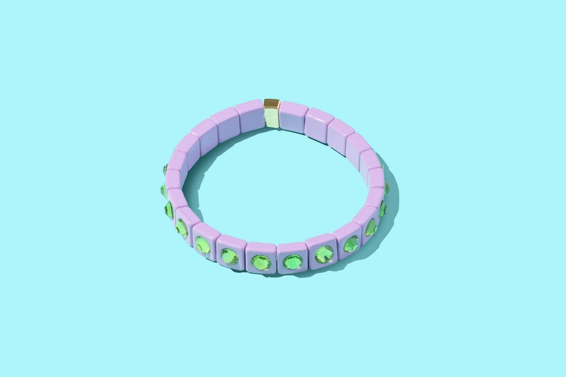 Enamel Stretch Bracelet - Small Circle Stones - Maeve: Multi - Colored - Bria Blair Creative