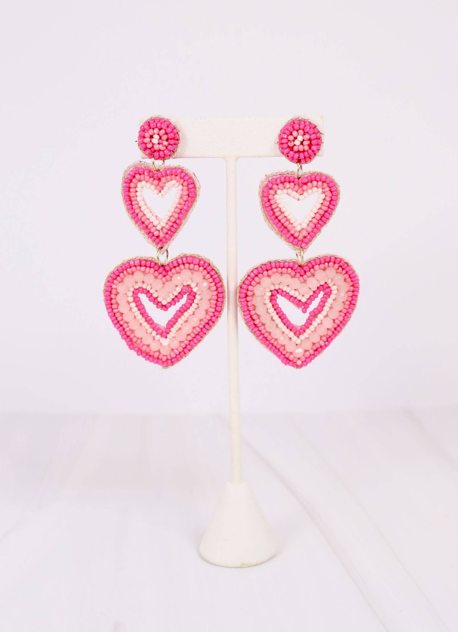 Enchanted Heart Drop Earring PINK - Bria Blair Creative