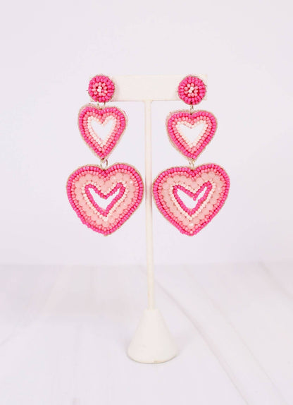 Enchanted Heart Drop Earring PINK - Bria Blair Creative