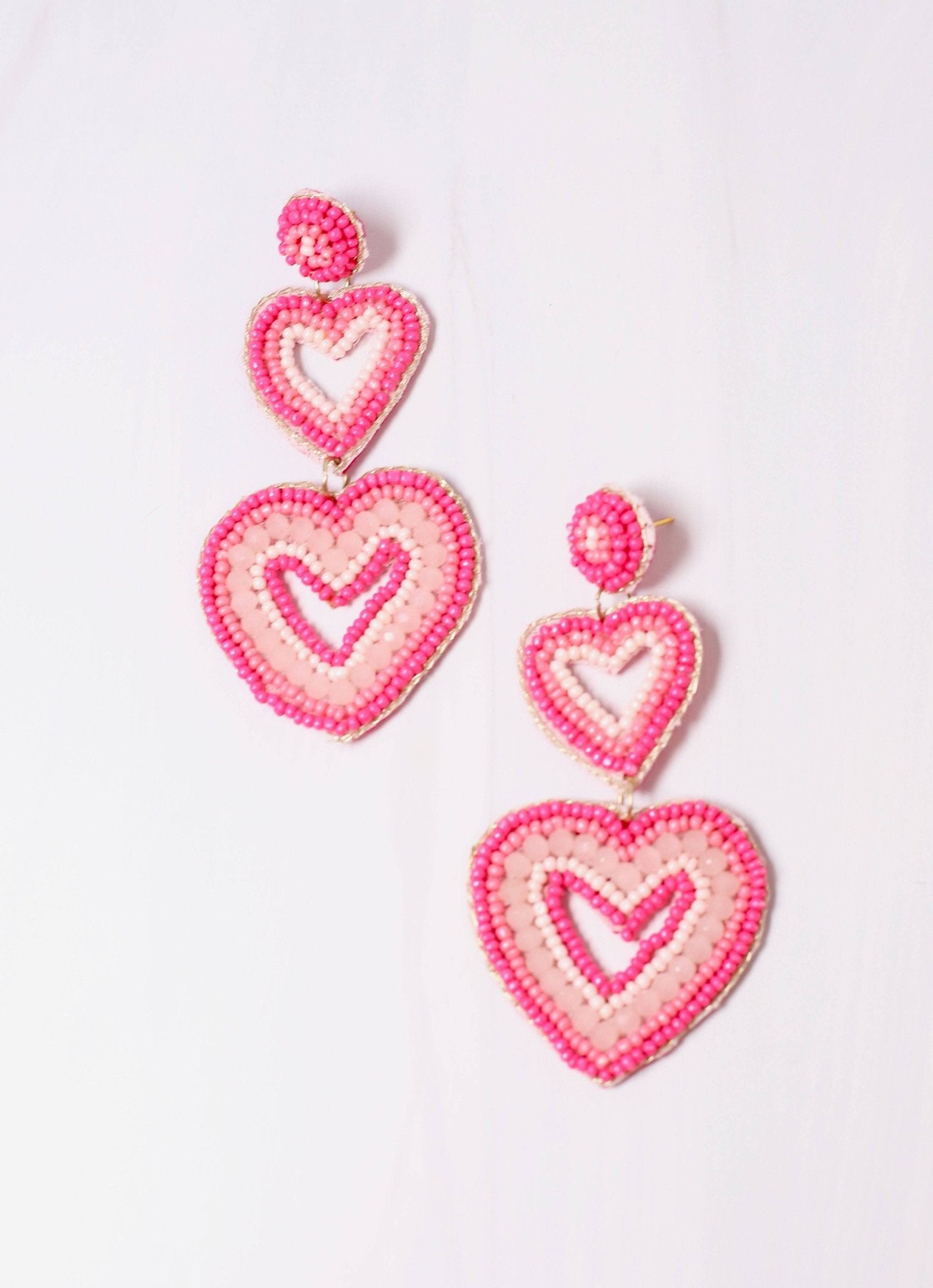 Enchanted Heart Drop Earring PINK - Bria Blair Creative
