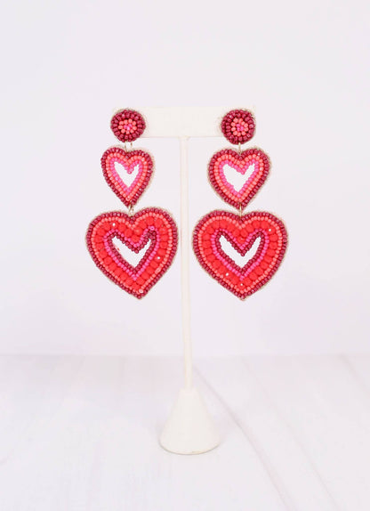 Enchanted Heart Drop Earring RED - Bria Blair Creative