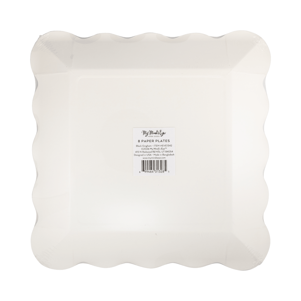 EVE1342 - Black Gingham 10" Plate - Bria Blair Creative