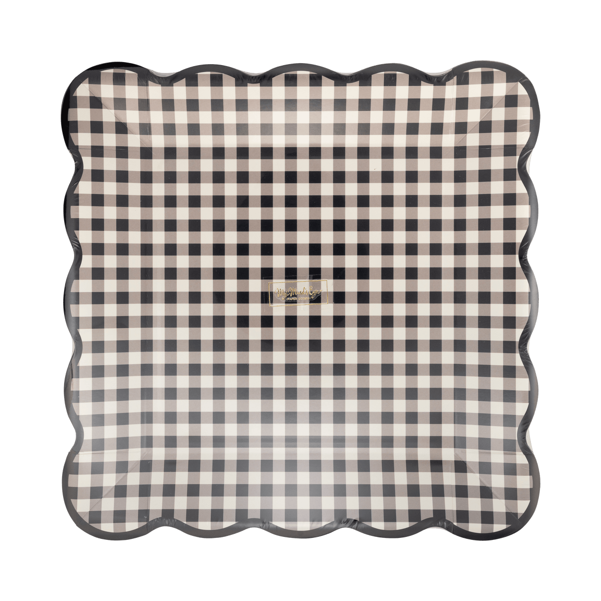 EVE1342 - Black Gingham 10" Plate - Bria Blair Creative
