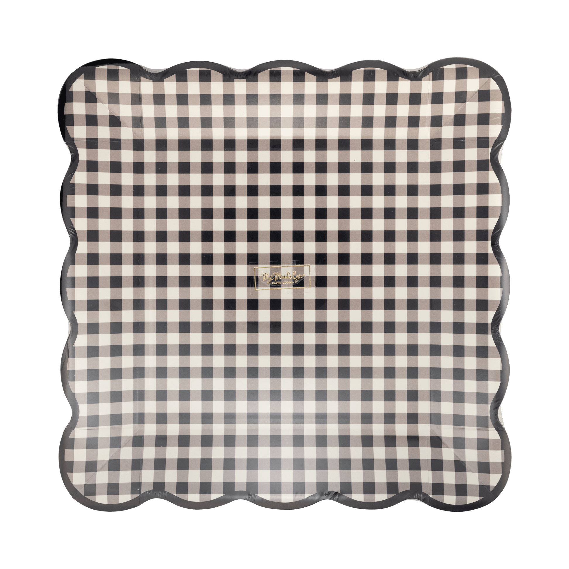 EVE1342 - Black Gingham 10" Plate - Bria Blair Creative