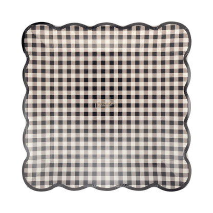 EVE1342 - Black Gingham 10" Plate - Bria Blair Creative