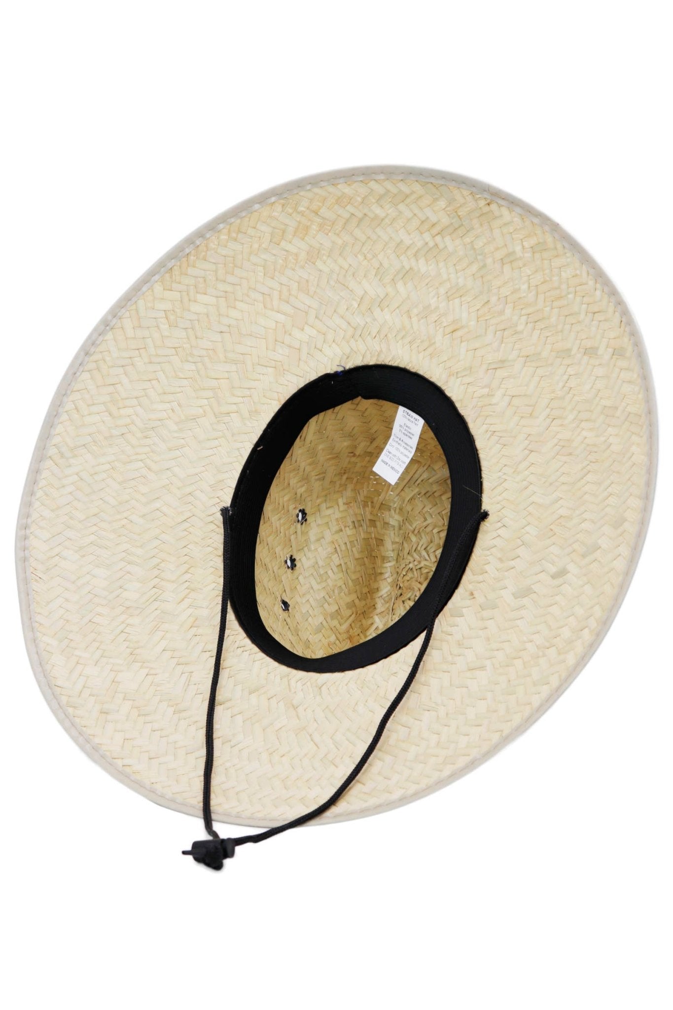 Eyeleted Quarterhorse Glossy Trim Straw Lifeguard Hat: Beige/Ivory - Bria Blair Creative
