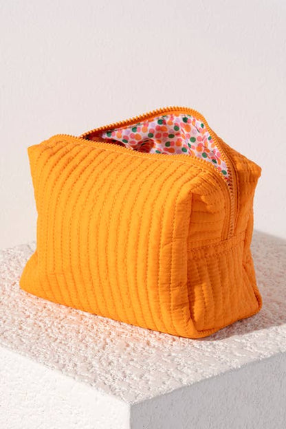 Ezra Large Boxy Cosmetic Pouch SALE: Pink - Bria Blair Creative