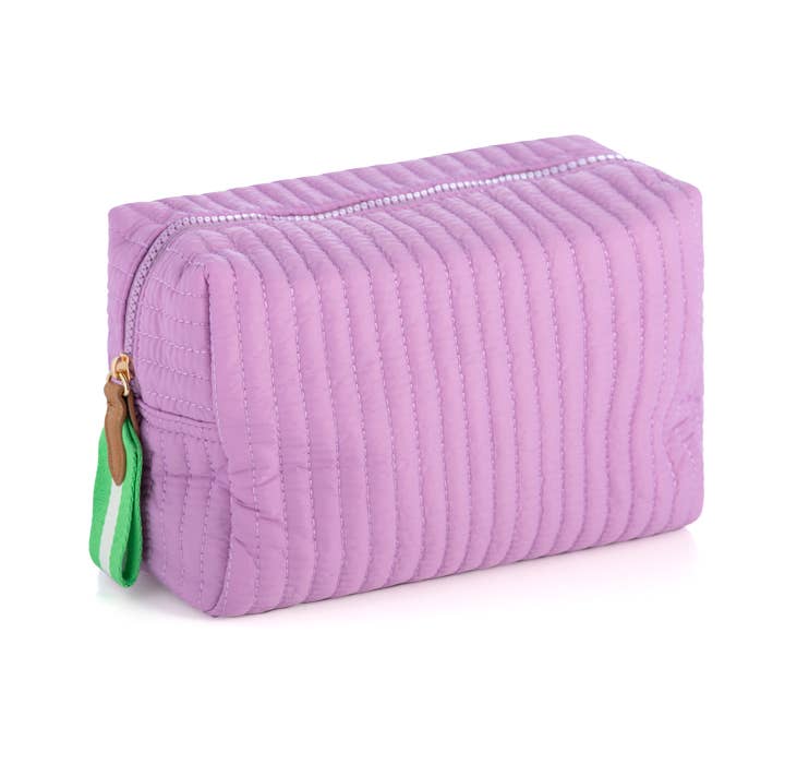 Ezra Large Boxy Cosmetic Pouch SALE: Pink - Bria Blair Creative