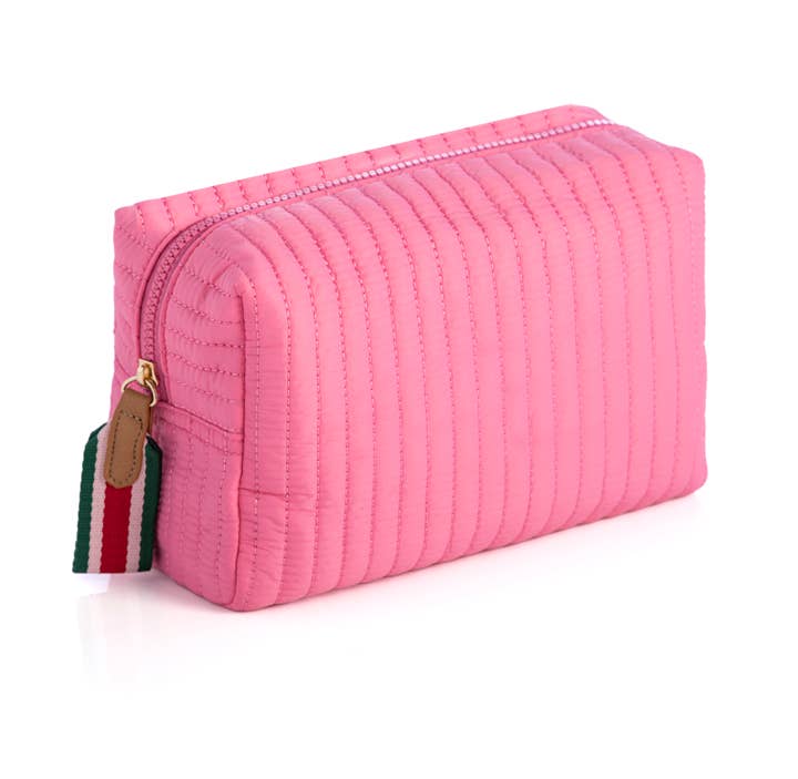 Ezra Large Boxy Cosmetic Pouch SALE: Pink - Bria Blair Creative