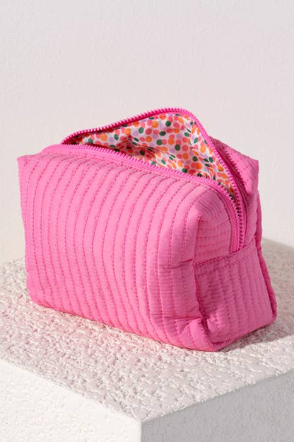 Ezra Large Boxy Cosmetic Pouch SALE: Pink - Bria Blair Creative