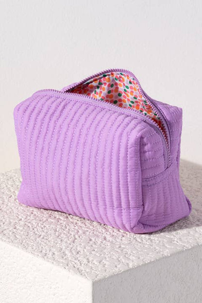 Ezra Large Boxy Cosmetic Pouch SALE: Pink - Bria Blair Creative