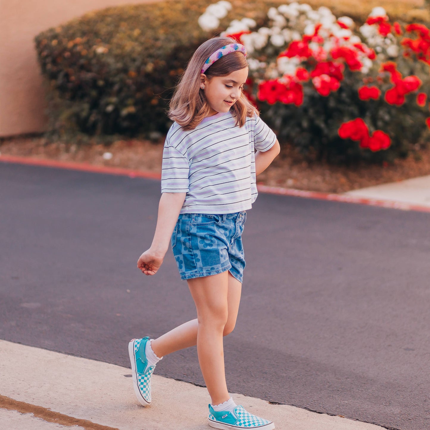 Kids Heart Headband - Padded Rhinestone Hair Band for Girls