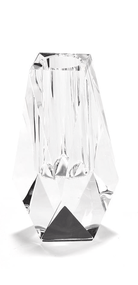 Faceted Hand - Cut Crystal Glass Bud Vase in Gift Box - Diamond - Bria Blair Creative