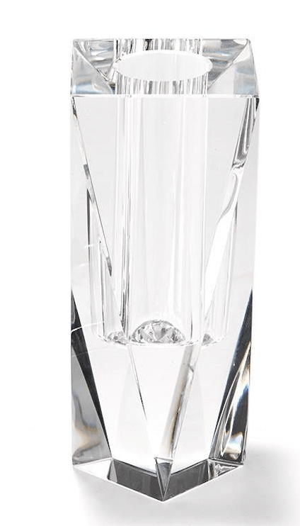 Faceted Hand - Cut Crystal Glass Bud Vase in Gift Box - Triangle - Bria Blair Creative