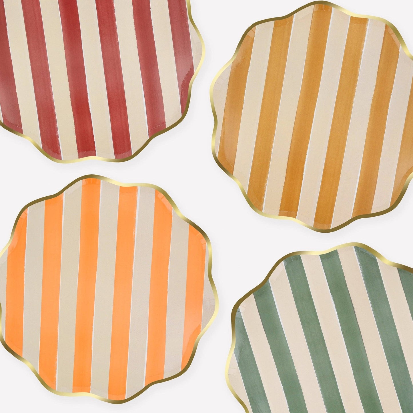 Fall Stripe Dinner Plates - Bria Blair Creative