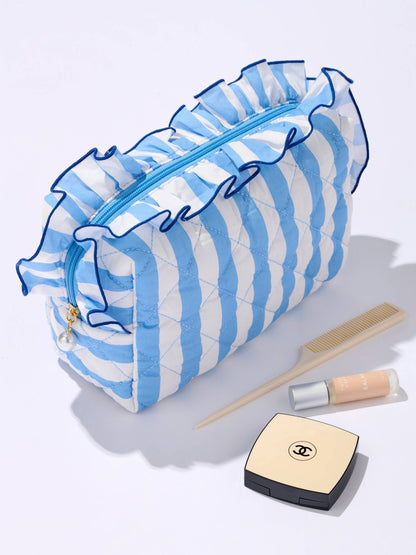 FANCY LARGE ZIP POUCH: BLUE - Bria Blair Creative