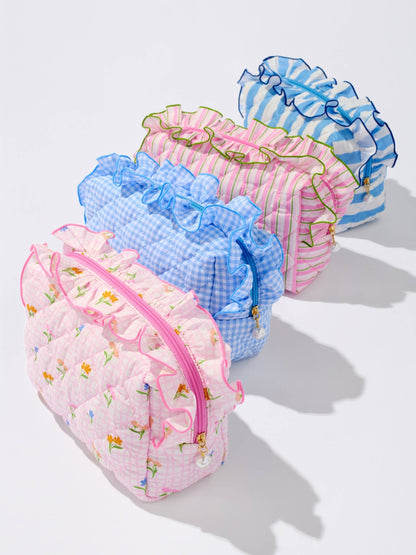 FANCY LARGE ZIP POUCH: BLUE - Bria Blair Creative