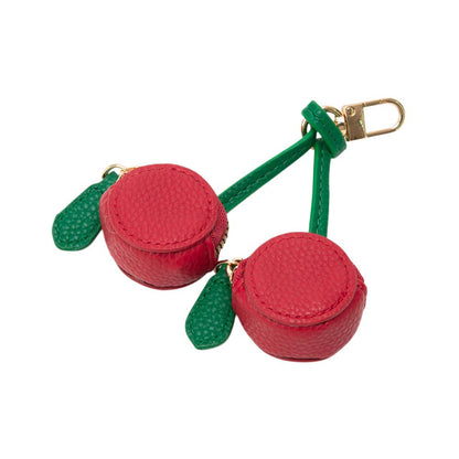 Faux Leather Cherry Keychain / Bag Charm / Coin Purse - Bria Blair Creative