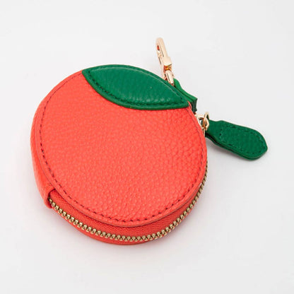 Faux Leather Orange Keychain / Bag Charm / Coin Purse - Bria Blair Creative