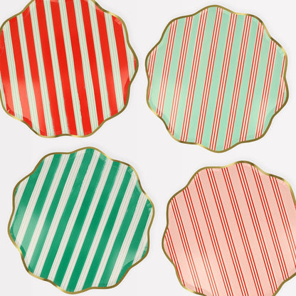 Festive Stripe Dinner Plates - Bria Blair Creative
