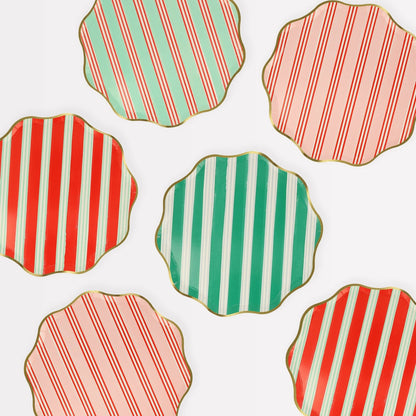 Festive Stripe Side Plates - Bria Blair Creative