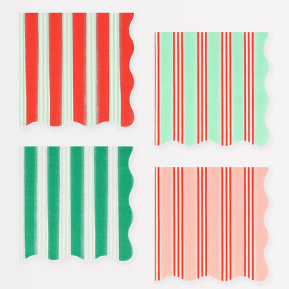 Festive Stripe Small Napkins - Bria Blair Creative