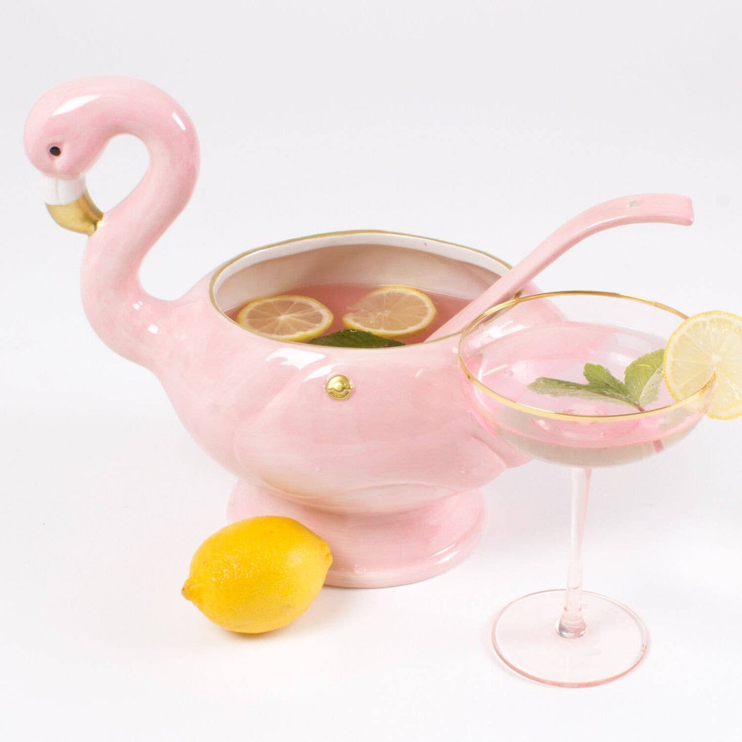 Flamingo Punch Bowl & Ladle - Bria Blair Creative