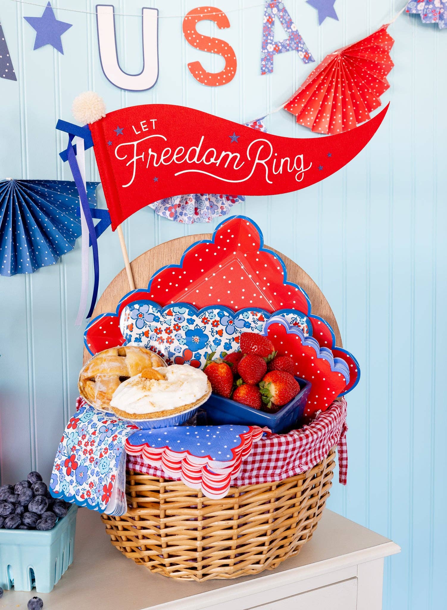 Floral Americana Dinner Napkin - Bria Blair Creative