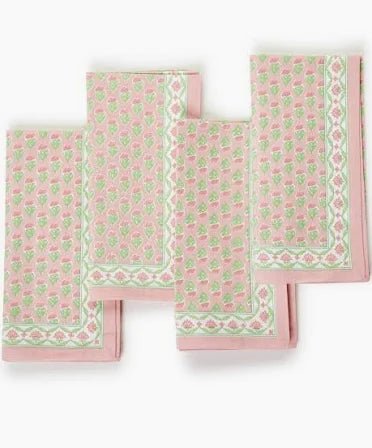 Floral Block Print Cloth Napkins - Bria Blair Creative