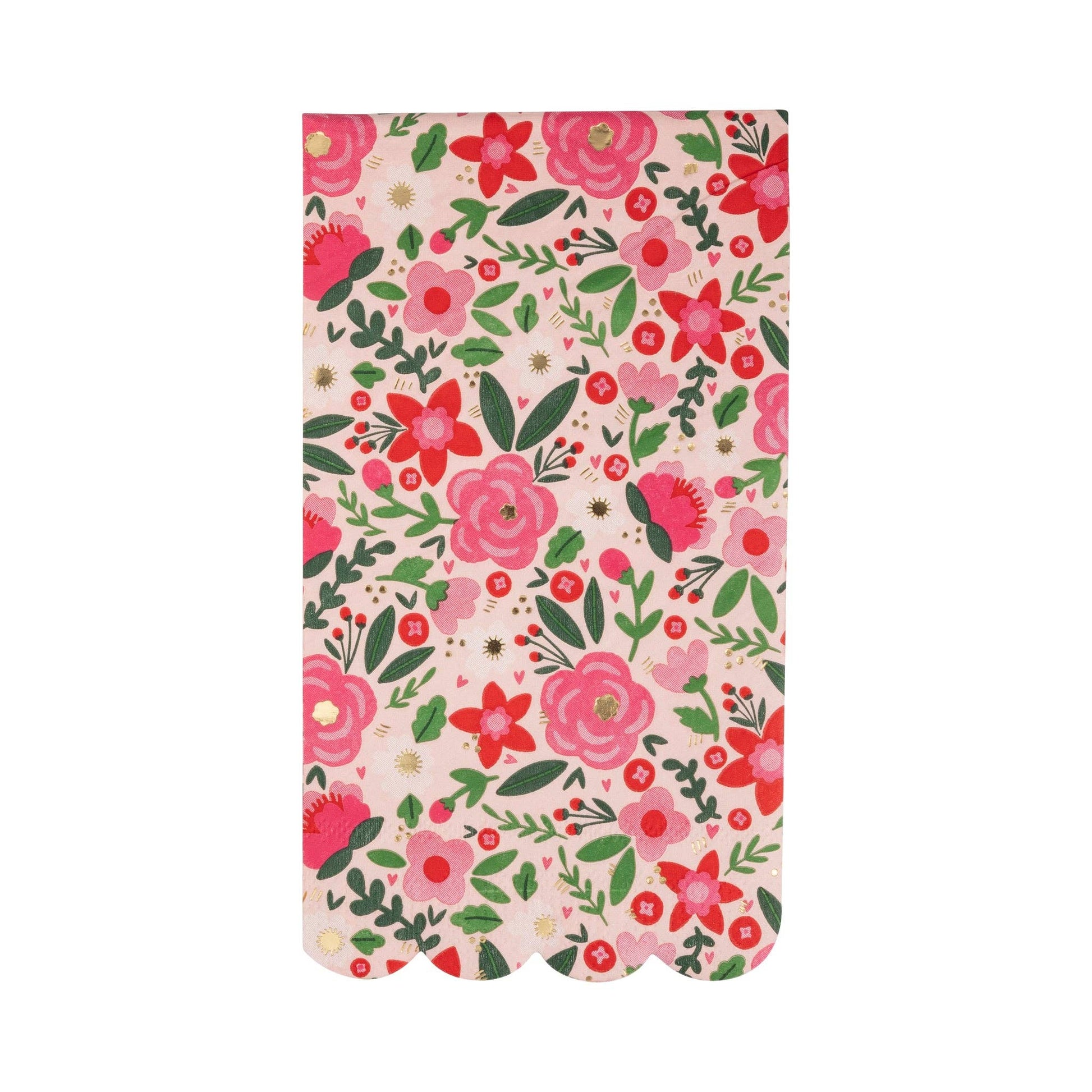 Floral scalloped dinner napkin - Bria Blair Creative