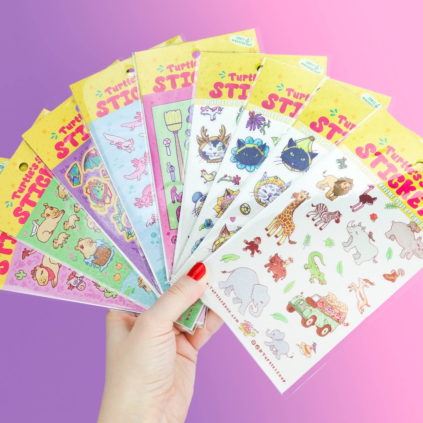 Flower Kitties Cute Cat Art Stationery Vinyl Sticker Sheet - Bria Blair Creative