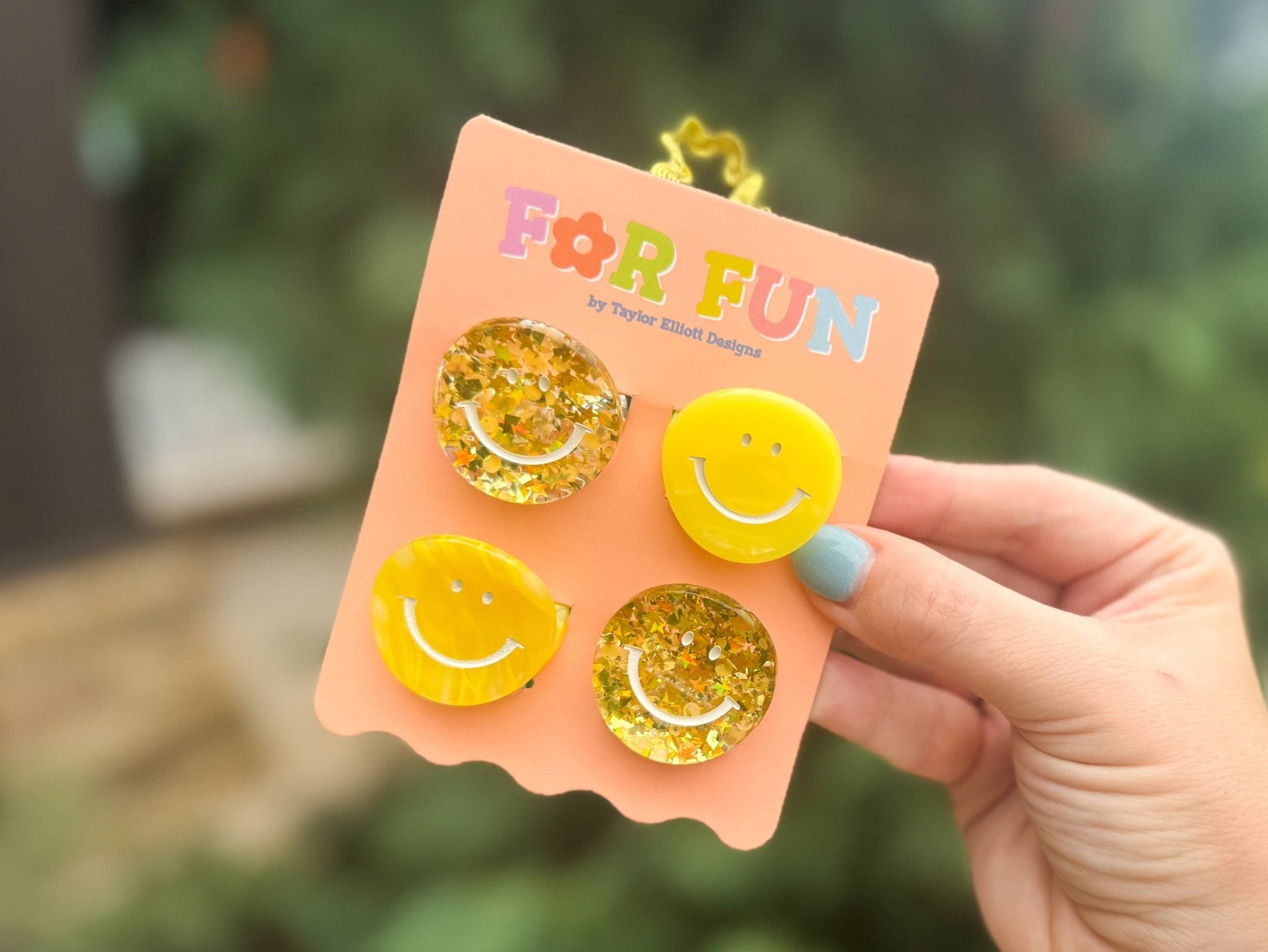 FOR FUN - Claw Hair Clip Set - Mini - Asst Smiley - 4 Pcs - Bria Blair Creative
