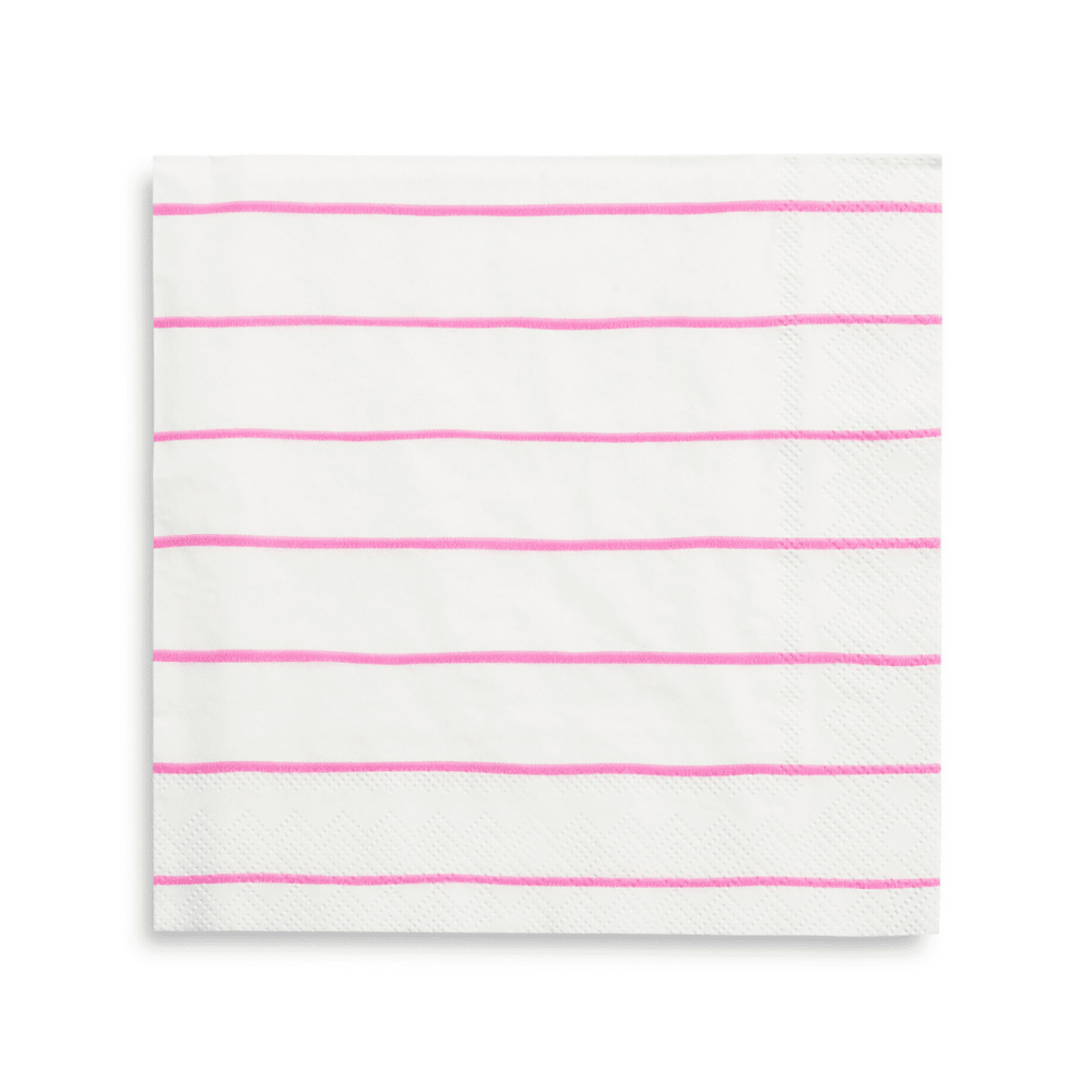 Frenchie Striped Large Napkins - 16 Pk.: Cerise - Bria Blair Creative