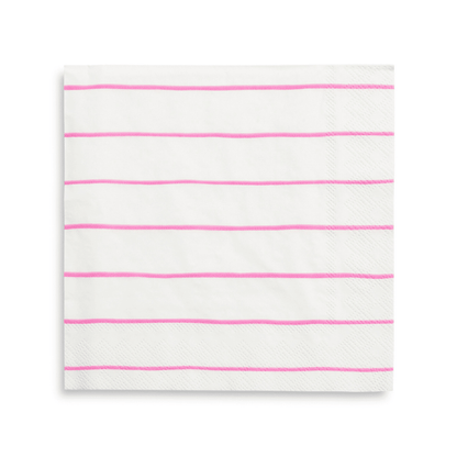 Frenchie Striped Large Napkins - 16 Pk.: Cerise - Bria Blair Creative