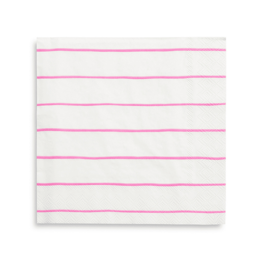 Frenchie Striped Large Napkins - 16 Pk.: Cerise - Bria Blair Creative