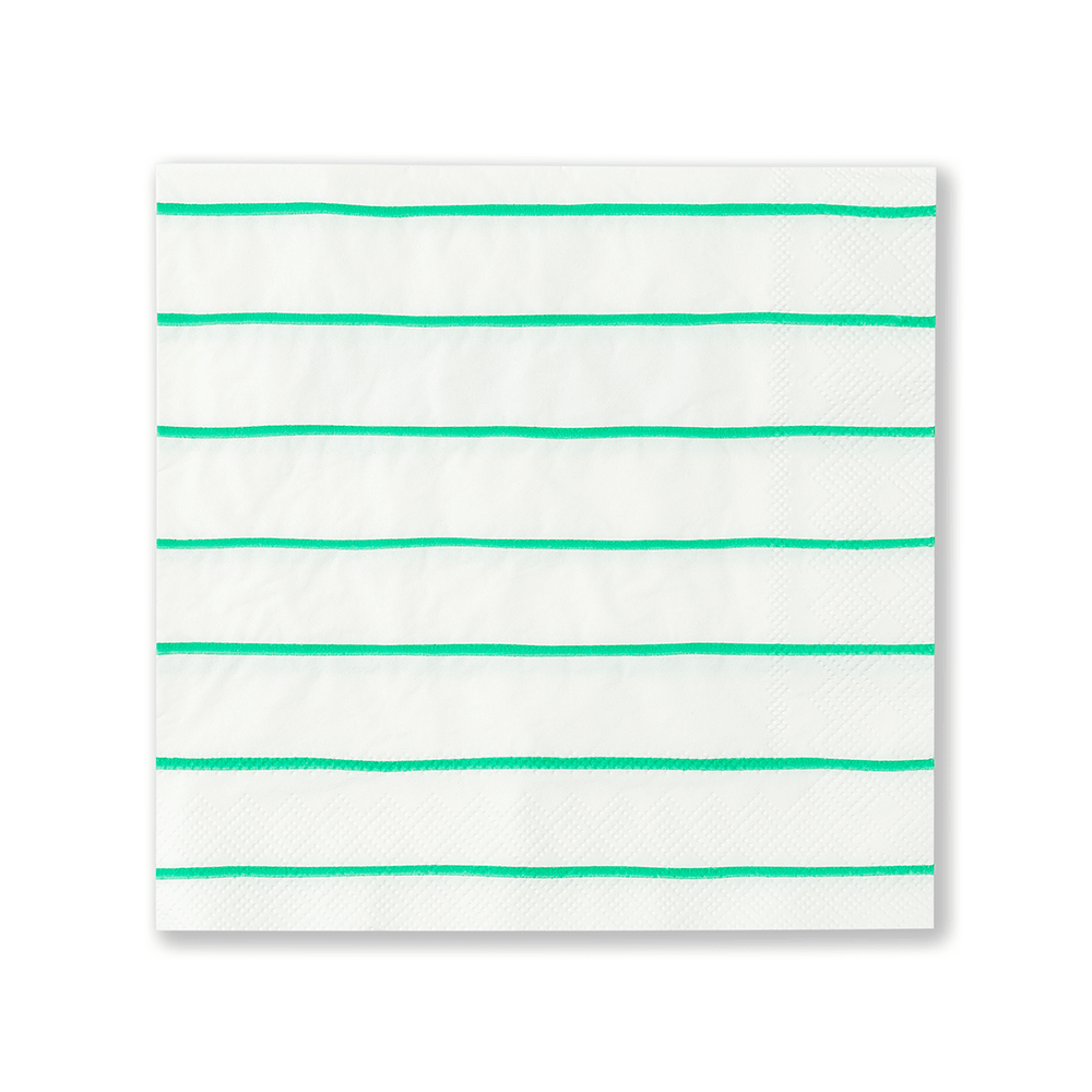 Frenchie Striped Large Napkins - 16 Pk.: Clover - Bria Blair Creative