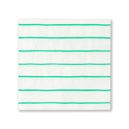 Frenchie Striped Large Napkins - 16 Pk.: Clover - Bria Blair Creative