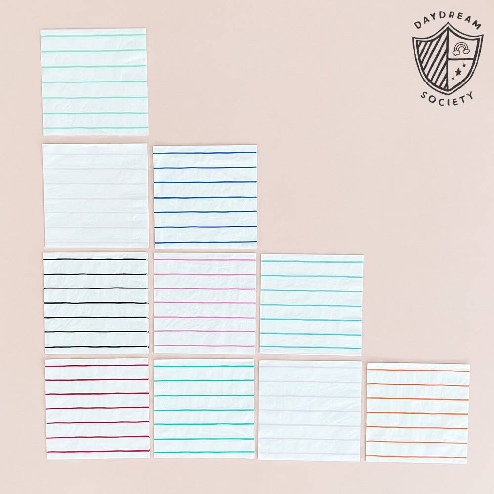 Frenchie Striped Large Napkins - 16 Pk.: Clover - Bria Blair Creative