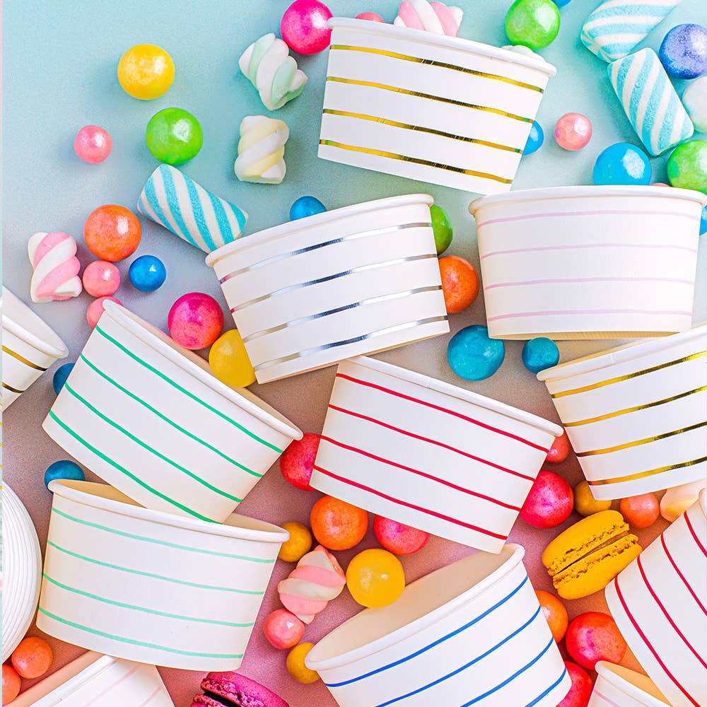 Frenchie Stripes Treat Cups - 8 Pk.: Cerise - Bria Blair Creative