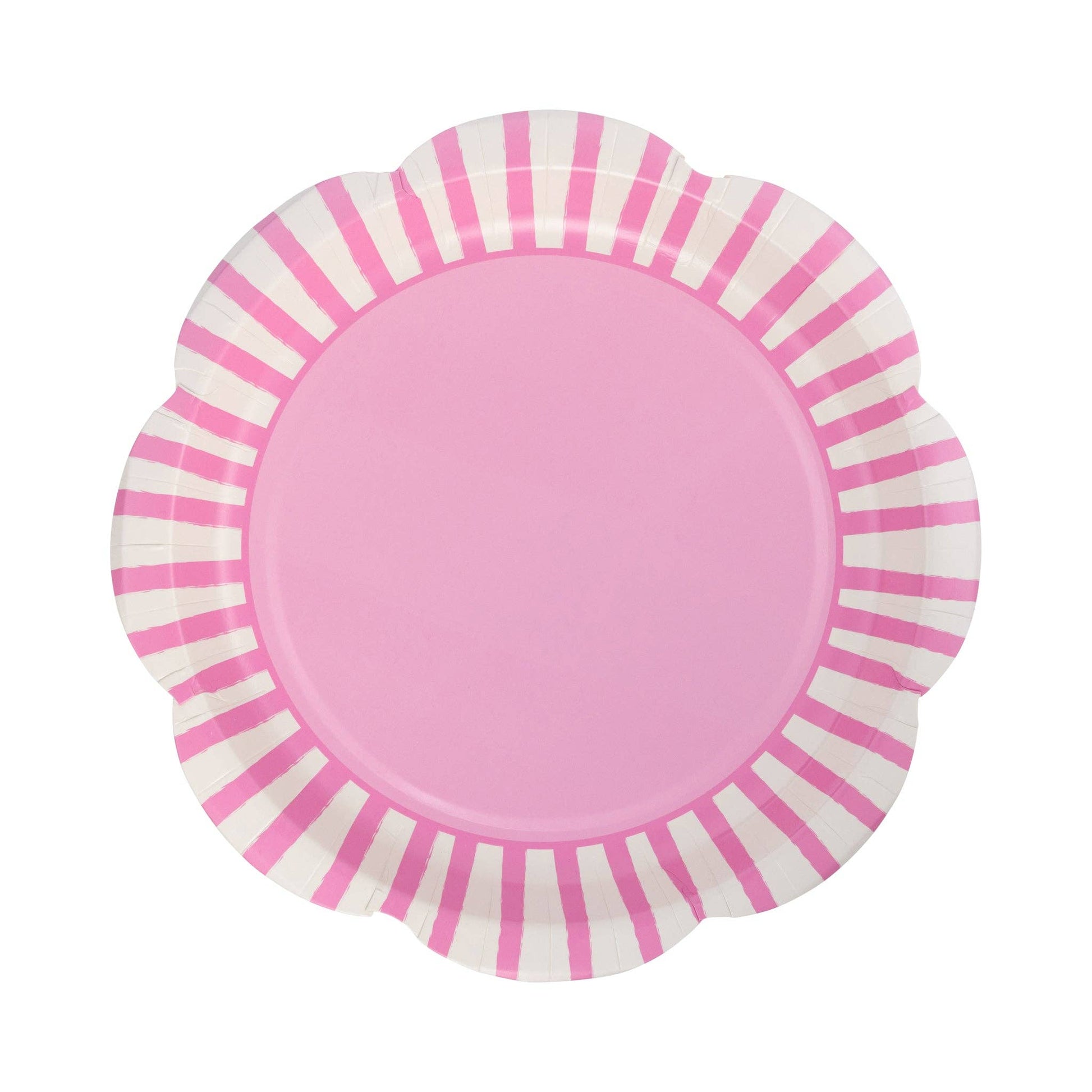 Fuchsia Striped Scallops 9" Plate - Bria Blair Creative