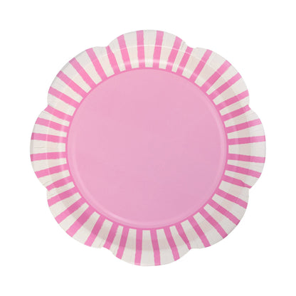 Fuchsia Striped Scallops 9" Plate - Bria Blair Creative