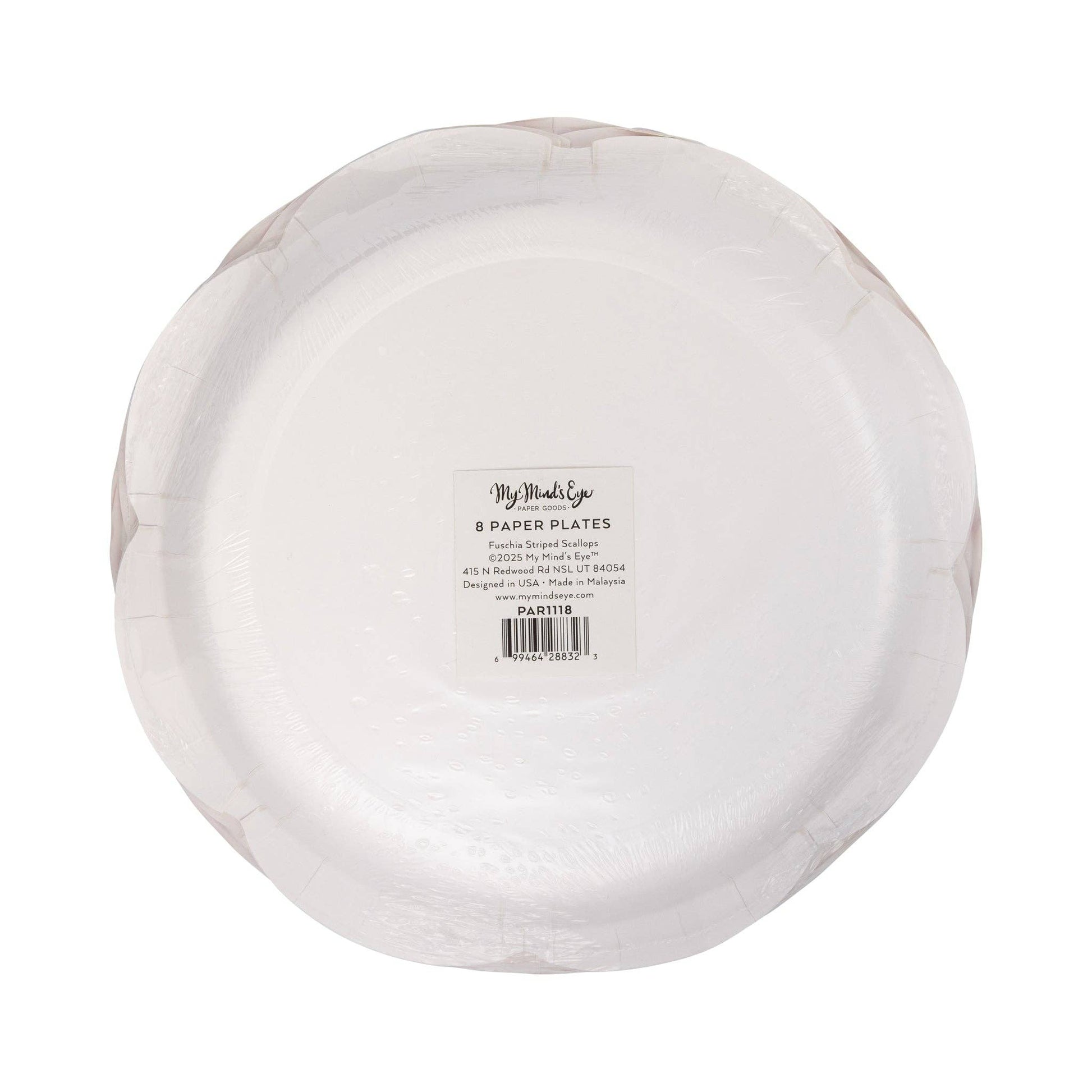 Fuchsia Striped Scallops 9" Plate - Bria Blair Creative
